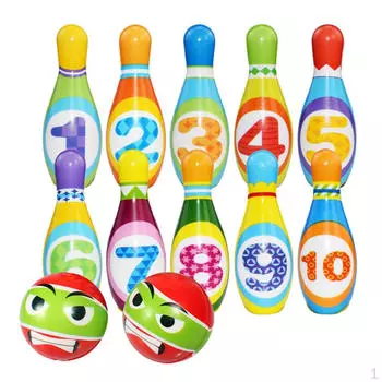 Игра в боулинг из 12 предметов, детский игрушечный набор, для занятий в помещении и на улице