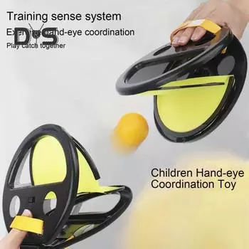 Игра в карманный мяч для детей и взрослых с регулируемыми ремнями, игрушка для бросания и ловли мяча с пусковым устройством, игра для родителей и детей на открытом воздухе для координации движений рук и глаз зелёный