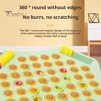 Игра в шахматы для детей Memory Flip от 2 до 4 игроков, шахматы с животными и фруктами, настольная игра, тренировка внимания, развивающая память для малышей, игрушка зелёный