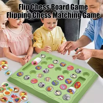 Игра в шахматы для детей «Реверси» для 2 игроков, игра в шахматы с животными и фруктами, тренировка внимания, развивающая память для малышей, развивающая игрушка 1 Set