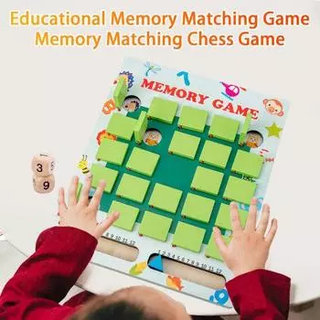 Игра в шахматы для детей с 6 картами на развитие памяти. Настольная игра в шахматы с переворачивающейся памятью. Тренировка логики и внимания. Обучающая игрушка для малышей, бросающая вызов памяти. Sets