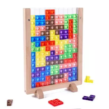 Игра в стиле тетрис Tangram Wooden Puzzle Sage Puzzle 3D Puzzle Montessori 3D Tetris Creative 3D Russian Desktop Game Building Blocks Board Tangram Math