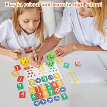 Игра-зажим для бусин, игрушки для разложения чисел, игрушка-сортировка по цвету, игрушка для развития мелкой моторики One Size