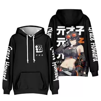 Игра Zenless Zone Zero 3D Printing Y2k Streetwear Harajuku Толстовки с длинным рукавом Hip Hop Kids Hoodie Pullover Мужская одежда S