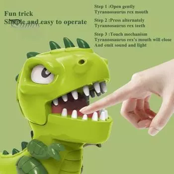 Игра «Зубы динозавра», игра «Укуси палец», игрушка-динозавр со сверкающими глазами, нажимай на зуб, семейная игра, настольная игрушка для вечеринок для детей зелёный