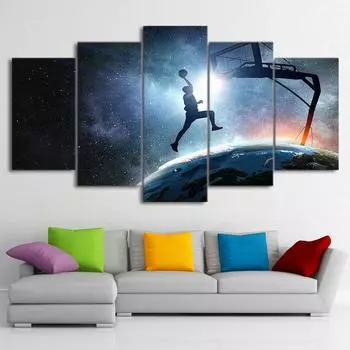 Игра Звезда Баскетбола 5 шт. Настенное Искусство Печать на Холсте HD Печать плакатов Картины Маслом Гостиная Домашний Декор Фотографии 20x35 20x45 20x55cm
