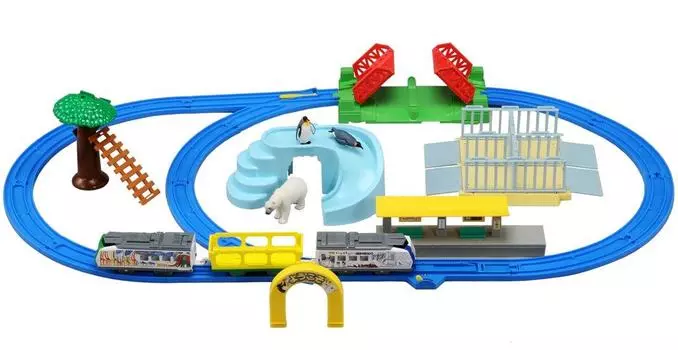 Играйте с набором рельс «Зоопарк Асахияма» Давайте знакомиться с животными!