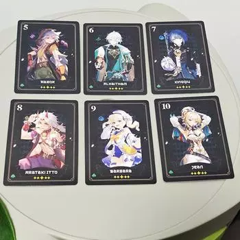 Игральные карты Genshin Impact, коллекционная колода карт для покера, 54 шт., карты 9*6 см