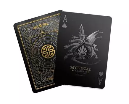 Игральные карты Mythical Creatures Black Silver Gold Edition от Gent Supply Co - & чёрный