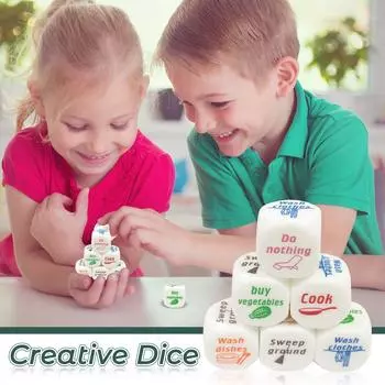 Игральные кости для домашнего хозяйства, игральные кости для домашнего хозяйства, игральные кости для креативного распределения, 2 см One Size