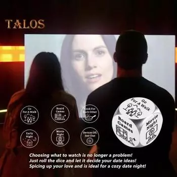 Игральные кости для принятия решений из нержавеющей стали с гравировкой игральные кости для свиданий на ночь для пар портативные 6-сторонние игральные кости для выбора подарок для него ее пары день святого валентина день рождения B