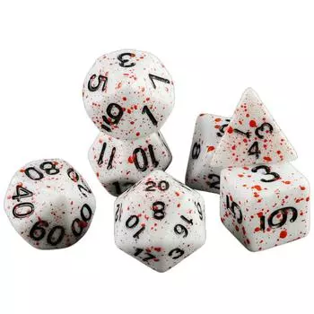 Игральные кости DND 7 шт. Непрозрачные кровавые многогранные игральные кости для настольной игры DND Roll, аксессуары для игрового стола красный