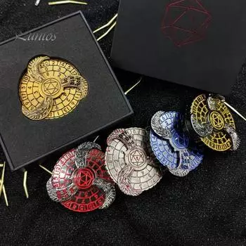 Игральные кости дракона, металлические игральные кости с гироскопом, игральные кости-фиджет, портативная винтажная игрушка из цинкового сплава, игральные кости-компасы дракона, настольная игра, реквизит для вечеринки, подарок на день рождения серебряный