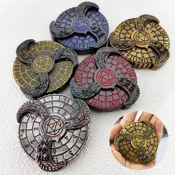 Игральные кости дракона, металлический гироскоп на кончике пальца, спиннер, игральные кости, цинковая игрушка, портативный винтажный компас, доска для игры в кости дракона серебряный