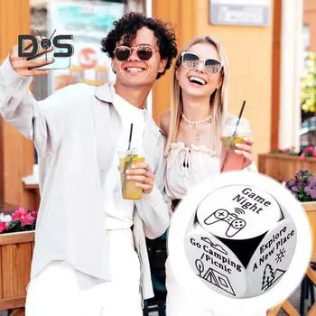 Игральные кости из нержавеющей стали, игральные кости для еды, 6-гранные игральные кости для свиданий, игральные кости для выбора мероприятий, подарок на день рождения, годовщину для парня, девушки G