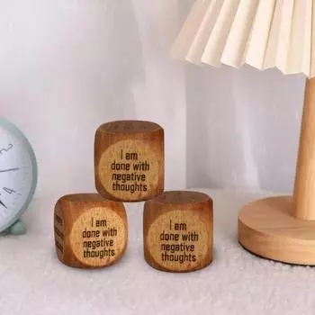 Игральные кости с положительными утверждениями Деревянные игральные кости осознанности с утвердительными утверждениями Портативная аффирмация A