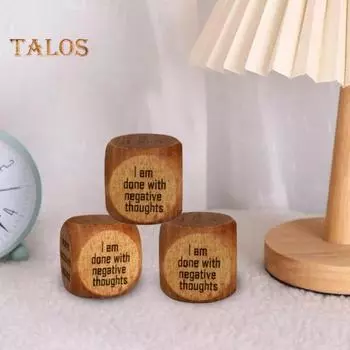 Игральные кости с позитивными утверждениями Деревянные игральные кости осознанности с утвердительными утверждениями Портативные игральные кости с утверждениями Вдохновляющие подарки для женщин и мужчин A