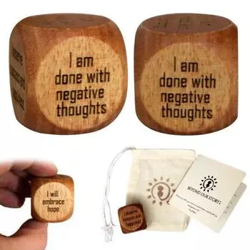 Игральные кости с позитивными утверждениями Деревянные игральные кости осознанности с утвердительными утверждениями Портативные игральные кости с утверждениями Вдохновляющие подарки для женщин и мужчин A