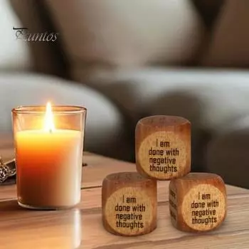 Игральные кости с позитивными утверждениями Деревянные игральные кости осознанности с утвердительными утверждениями Портативные игральные кости с утверждениями Вдохновляющие подарки для женщин и мужчин A