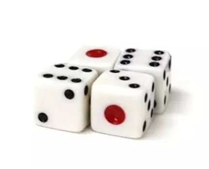 Игральные кости Seiun Shoten, набор из 4 квадратных игральных костей размером 16 мм с 6 гранями и красным глазом