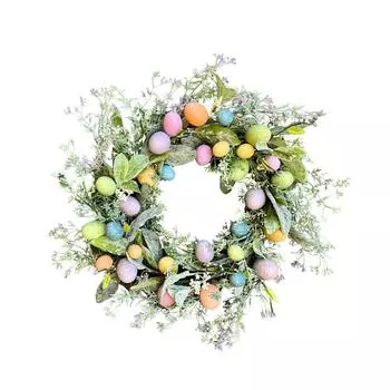 Игривая эвкалиптовая гирлянда с цветным венком для праздничного окна