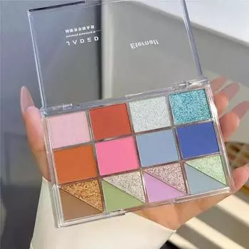 Игривая цветная палетка теней для век 16 цветов, с матовыми, мелкошиммерными и перламутровыми финишами, идеально подходит для сценического макияжа 17.6