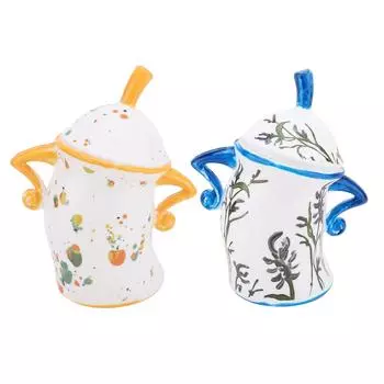 Игривая канистра с отношением ПВХ устойчивость к падениям банка для хранения чая с крышкой для кухни праздник Yellow White