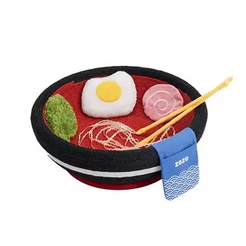 Игривая кровать для кошек с мотивом рамен UMMY YUMMY, миска с лапшой рамен и царапинами ZEZE #ZE037 красный