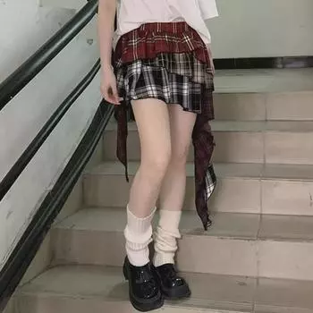 Игривая разноцветная юбка с оборками в британском стиле для девочек Large цветочный