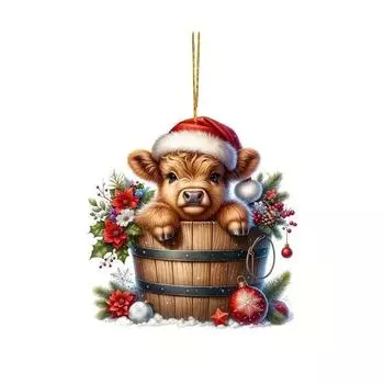 Игривый мультяшный олень акриловое праздничное украшение для интерьера автомобиля и подвешивания дома