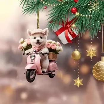 Игривый мультяшный пес Акриловое украшение на зеркало заднего вида для креативного стайлинга автомобиля