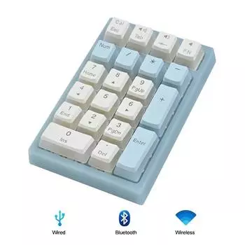 Игровая беспроводная цифровая клавиатура с RGB-подсветкой, Bluetooth, механическая цифровая клавиатура, перезаряжаемая трехрежимная цифровая клавиатура