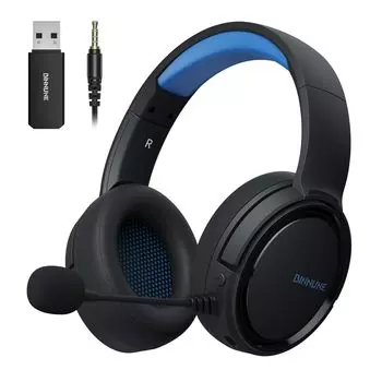 Игровая гарнитура BINNUNE PS5 Беспроводная гарнитура с шумоподавлением и отключаемым микрофоном USB Беспроводное проводное 3-стороннее подключение 150 часов непрерывного использования