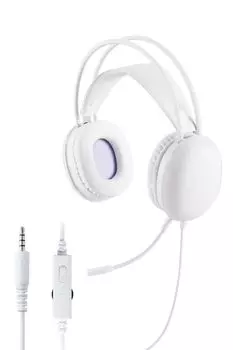 Игровая гарнитура ELECOM с проводной светодиодной подсветкой, совместимая с выключателем, легкий регулятор громкости с шумоподавлением, в комплекте белый разъем 3,5 мм для PS5/PS4 HS-G09STWH белый