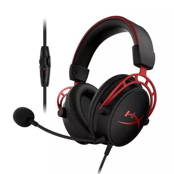 Игровая гарнитура HyperX Cloud Alpha со встроенным регулятором громкости, цвет красный, оригинальный бонус HX-HSCA-RD/AS (4P5L1AB#UUF)
