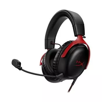 Игровая гарнитура HyperX Cloud III DTS Headphone:X Spatial Audio с 53-мм динамиками Cloud II Comfort Black-Red для ПК, PS5, PS4, Xbox Series, Nintendo Switch,