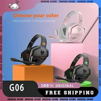 Игровая гарнитура NUBWO G06 2,4 ГГц с ультранизкой задержкой, шумоподавлением, Bluetooth-наушниками с микрофоном для PS5, PS4, XBOX, ПК, Mac Подарок розовый