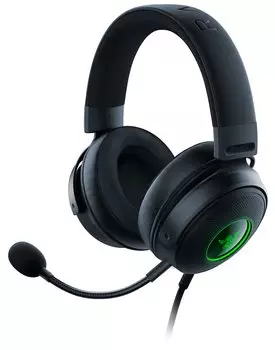 Игровая гарнитура Razer Kraken V3 USB THX Surround Sound TriForce Titanium 50 мм Драйвер Однонаправленный микрофон Гибридный материал и память из кожзаменителя