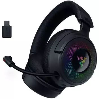 Игровая гарнитура Razer Kraken V4 TriForce Titanium 40-мм драйвер Чистый и мощный звук Выдвижная технология HyperClear обеспечивает естественное качество звука