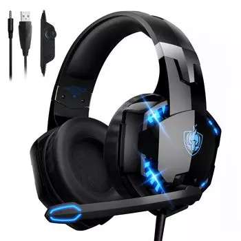 Игровая гарнитура YOTMS Гарнитура PS5 с шумоподавлением и микрофоном Проводные игровые наушники Переключаемые наушники Deep Bass LED Light с контроллером Mute