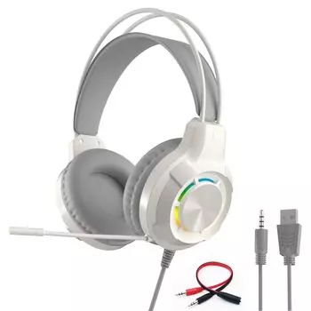 Игровая гарнитура ZEWAYEL Проводные игровые наушники с USB-наушниками с объемным звуком Plug Play и микрофоном 1 кнопка Silence RGB Light High Sound
