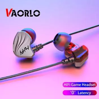 Игровая Hi-Fi гарнитура VAORLO 3,5 мм, наушники с низкой задержкой и HD-микрофоном для телефонов Android серебряный