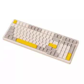 Игровая клавиатура K96, 100 клавиш, совместимая с Bluetooth, механическая клавиатура, беспроводная 2,4 ГГц, игровая клавиатура USB/Type-C для компьютера, ноутбука белый