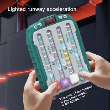 Игровая консоль Fast Push Rhythm Master для тренировки скорости реакции для детей и взрослых, портативная обучающая игровая машина со светящимся треком, игрушка зелёный