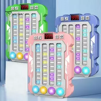 Игровая консоль Fast Push Rhythm Master со светодиодной подсветкой, электронная портативная музыкальная игрушка для снятия стресса, для детей и взрослых, интерактивная игра Beat Matching розовый