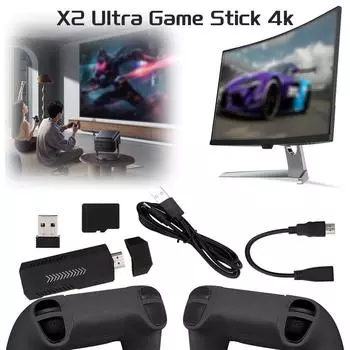 Игровая консоль Game Stick с поддержкой HD 4K 60FPS Max Output, беспроводная игровая консоль 2.4G Control D5E0 256GB-1pcs