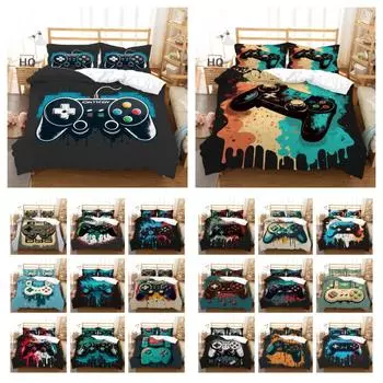 Игровая консоль Пододеяльник с принтом Чехол для кровати Одноместный размер Превосходный мультфильм Полиэстер Детский Комплект постельного белья UK Single 135x200cm