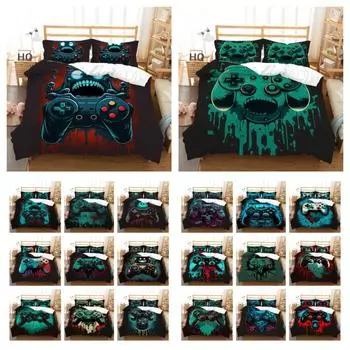 Игровая консоль Принт Покрывала Детское Постельное Белье Двойной Размер Микрофибра Высококачественный Пододеяльник Комплект T UK Single 135x200cm