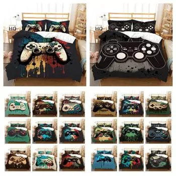 Игровая консоль Принт Покрывала Мужское постельное белье Набор Высококачественное Превосходное Мягкое Домашнее Постельное Белье из микрофибры UK Single 135x200cm