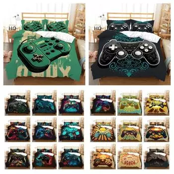 Игровая консоль Принт Постельное белье Полноразмерное одеяло Чехол Комплект Полиэстер Мужчина Превосходный Мягкий Домашний текстиль UK Single 135x200cm